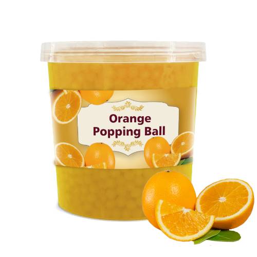 Orange Popping Boba (Bursting Boba) (Bubble Tea)